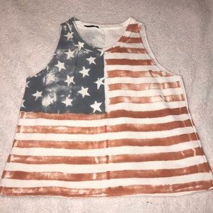 Rustic American flag tank